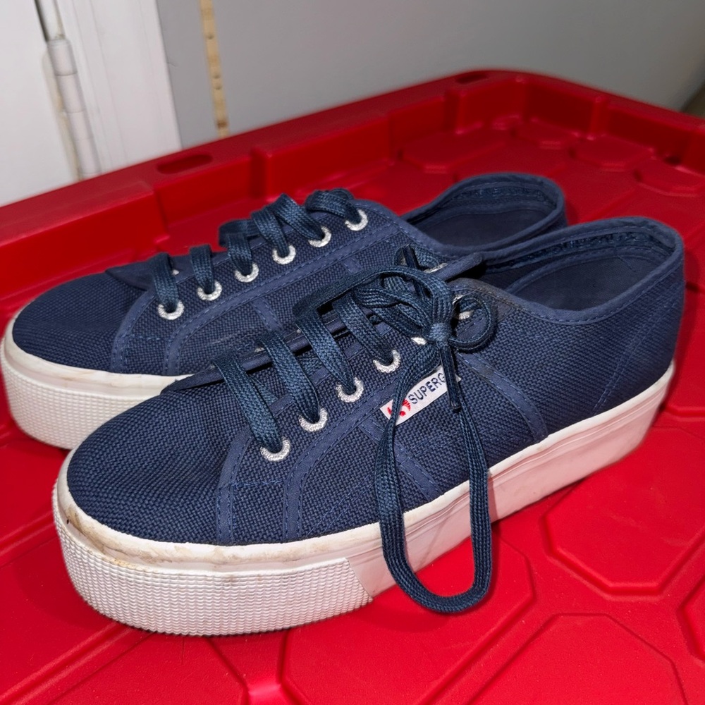 Superga Dark Blue Canvas Sneakers